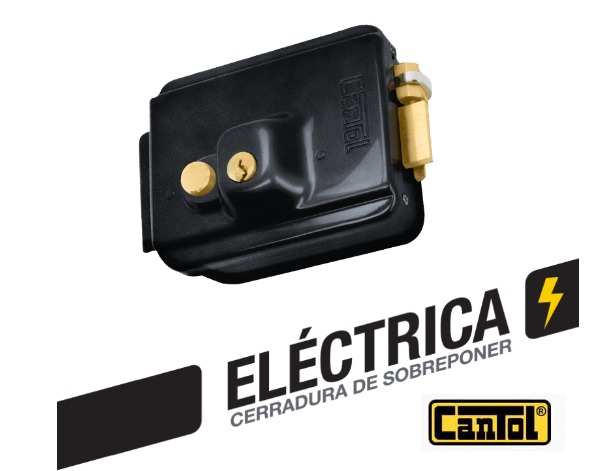 CHAPA ELECTRICA CANTOL NEGRO CON BOTON