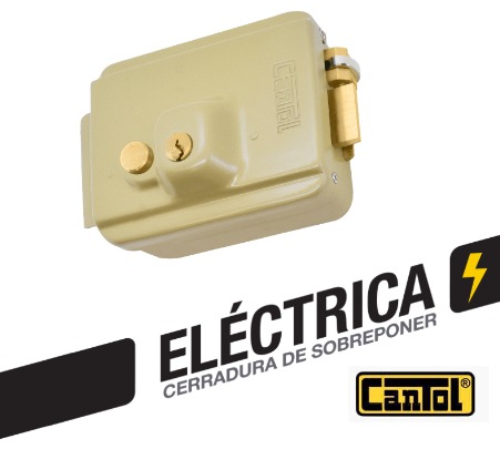 CHAPA ELECTRICA CANTOL CREMA CON BOTON
