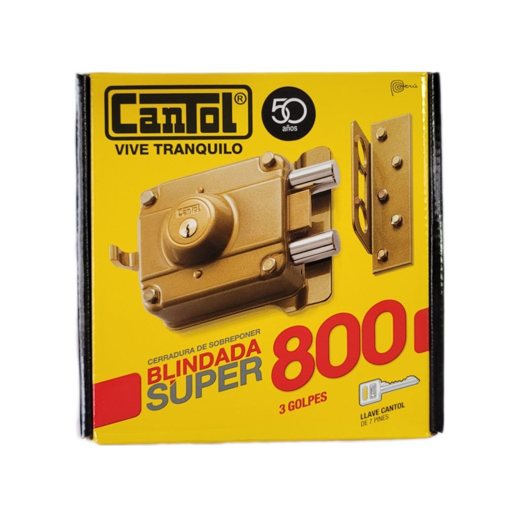 CERRADURA CANTOL 800 SUPER BLINDADA 3 GOLPES